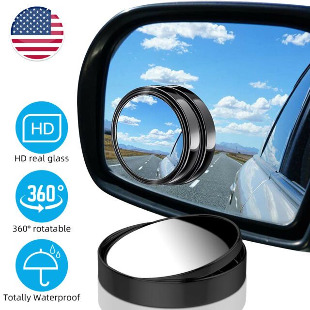 2Pcs Blind Spot Mirrors Round HD Glass Convex 360° Side Rear View Mirror for Car