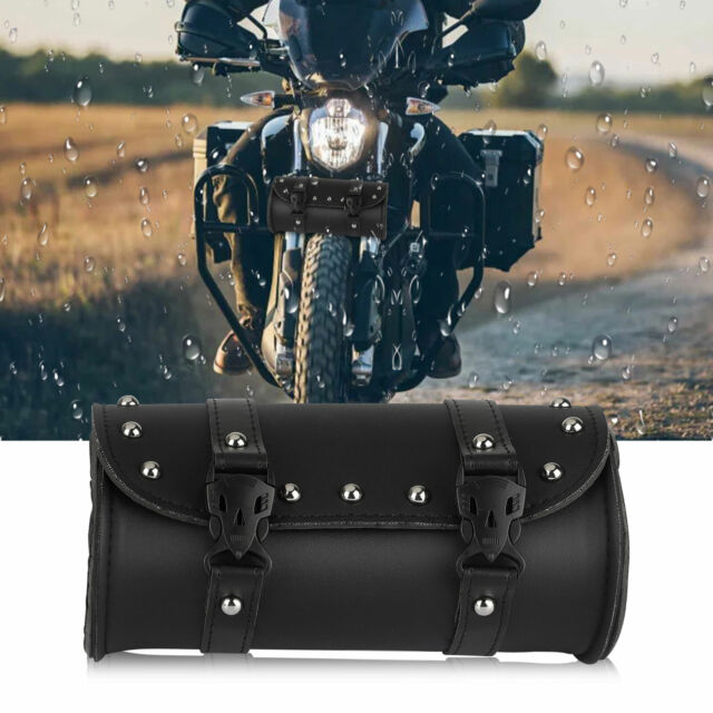 Motorcycle Front Fork Tool Bag SaddleBag Storage Pouch Luggage Handlebar Leather