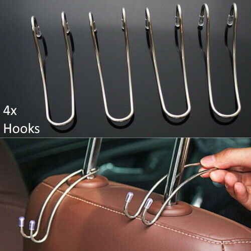 4x PCS Lot Car Seat Hooks Headrest Front Back Coat Purse Clothes Hanger Holder