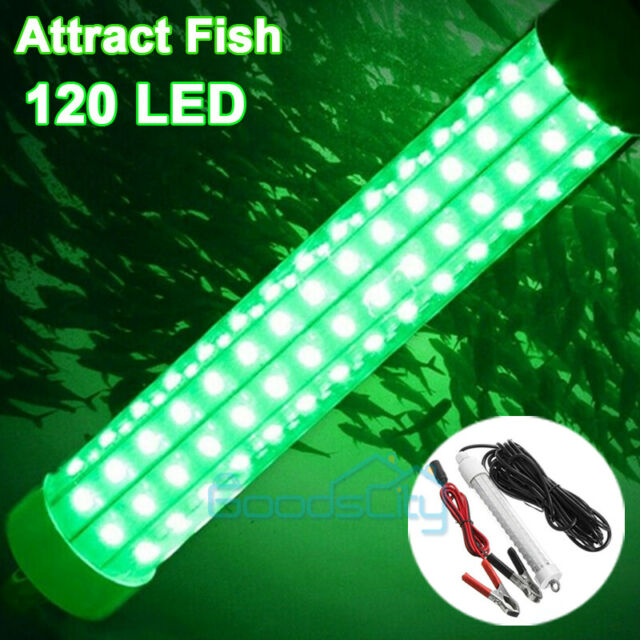 500000Lumens 12V 120 LED Green Underwater Fishing Light Lamp Fish Attract