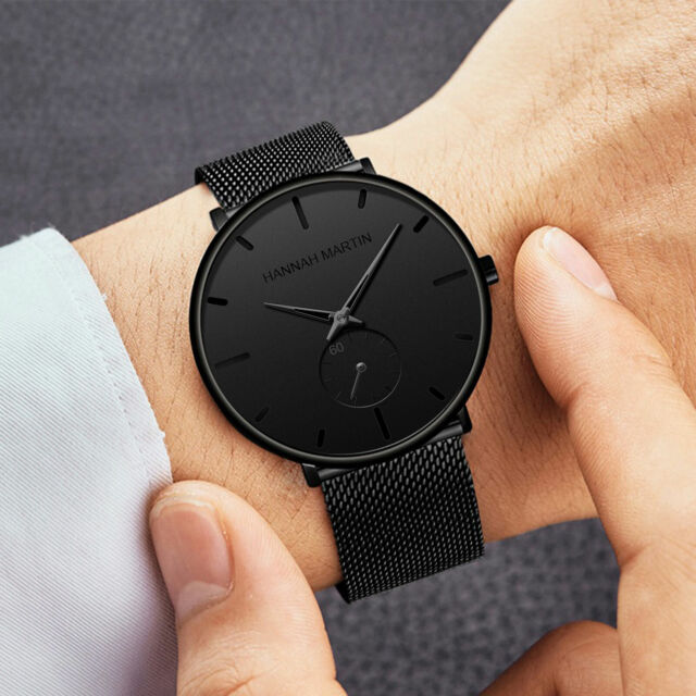 Men Quartz Watch Relojes De Hombre Minimalist Ultra Thin Stainless Steel Watches