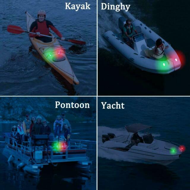 2pcs Red Green Navigation 16 LED Marine Bow Boat 12V Yacht Pontoon Bright Lights