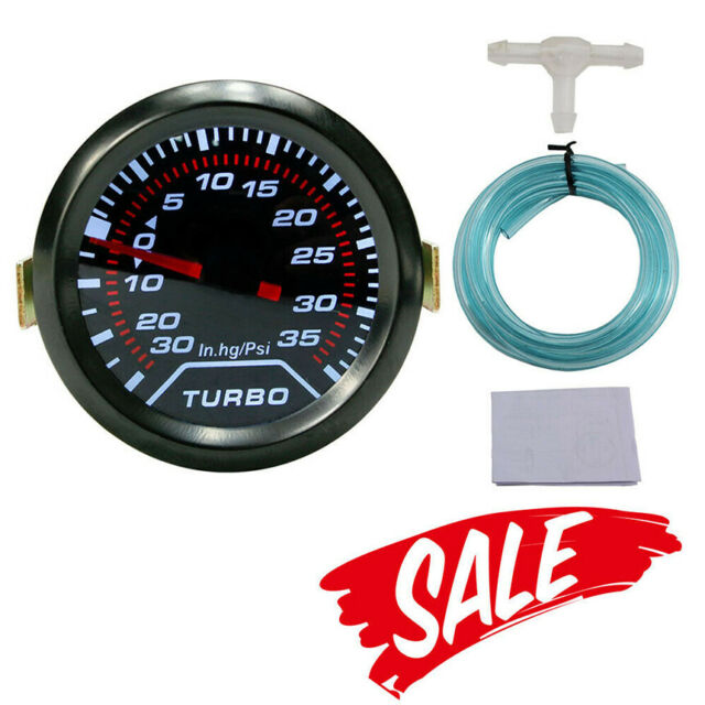 Universal Car 2" 52mm LED PSI Turbo Boost Gauge Pressure Vacuum Smoked Face Fast