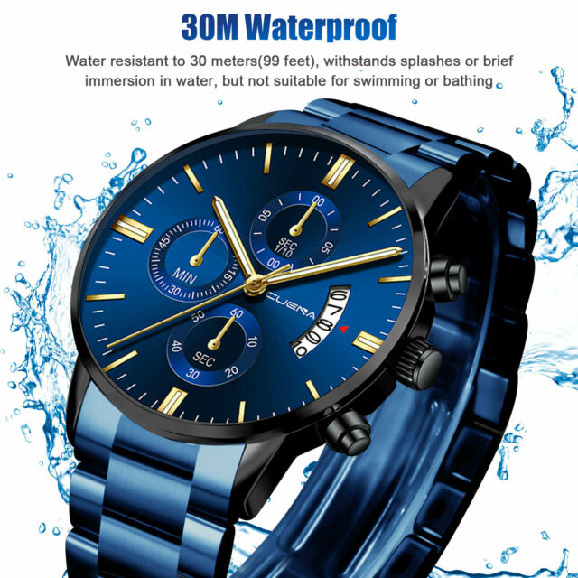 Waterproof Men Watch Relojes De Hombre Stainless Steel Quartz Classic Wristwatch