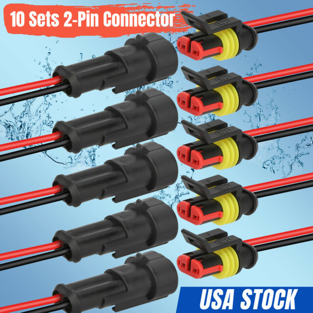 20X Car Waterproof Electrical Wire Cable Connector Male Female 2Pin Way Plug Kit