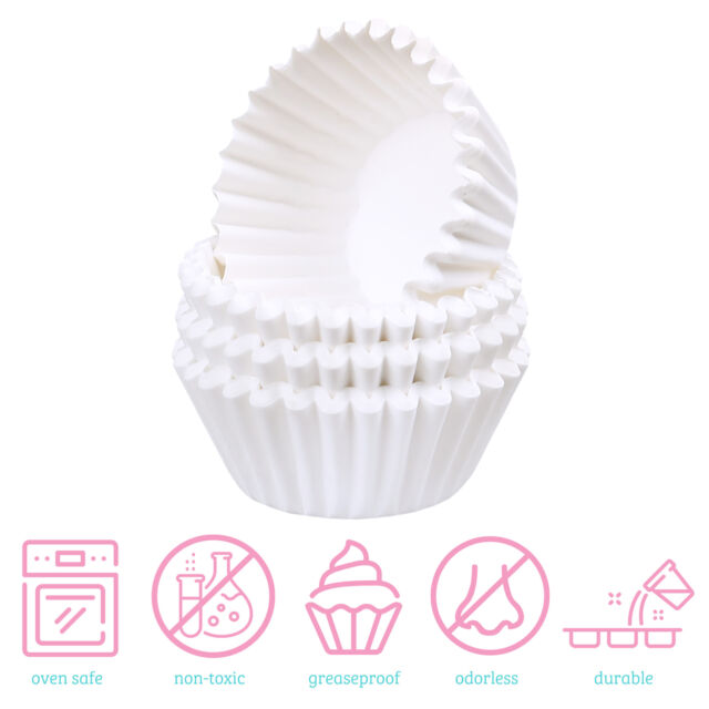 500pc White Cupcake Liners Mini Muffin Liners Wrappers Paper Baking Cups