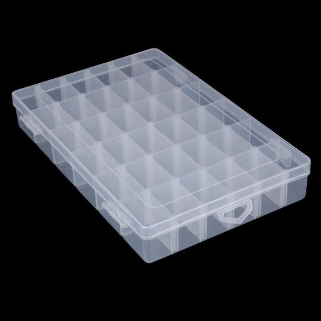 36 Compartments Clear Plastic Storage Box Jewelry Bead Screw Organizer Container