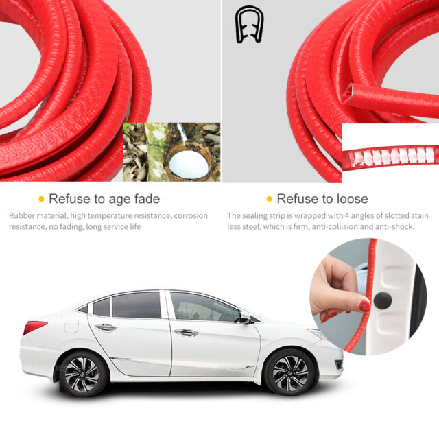 Red 120" U Shape Rubber Seal Car Door Edge Guard Molding Trim Protectors Strip