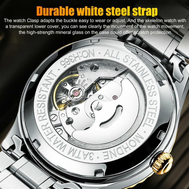 Waterproof Men's Luxury Automatic Mechanical Classic Stainless Steel Wristwatch