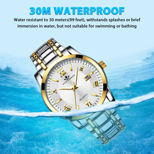 Waterproof Men Watch Stainless Steel Classic Quartz Luminous Business Wristwatch