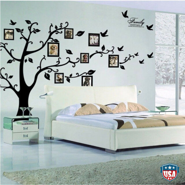 Family Tree Wall Decal Sticker Large Vinyl Photo Picture Frame Removable Black