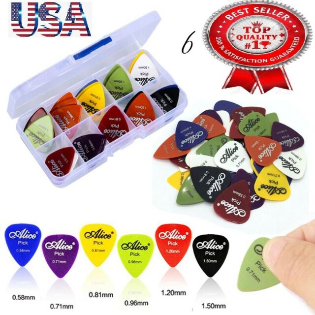 100Pc Guitar Picks Acoustic Electric Plectrum Celluloid 0.58 0.71 0.81 0.96 1.2