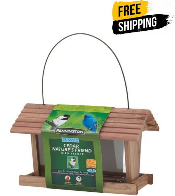 Pennington Classic Cedar Nature's Friend Wild Bird Feeder, 3 lbs Seed Capacity