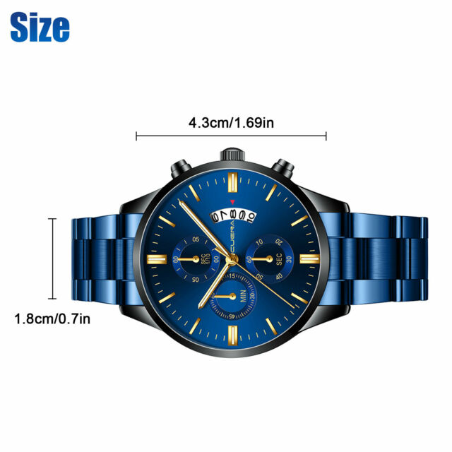 Waterproof Men Watch Relojes De Hombre Stainless Steel Quartz Classic Wristwatch