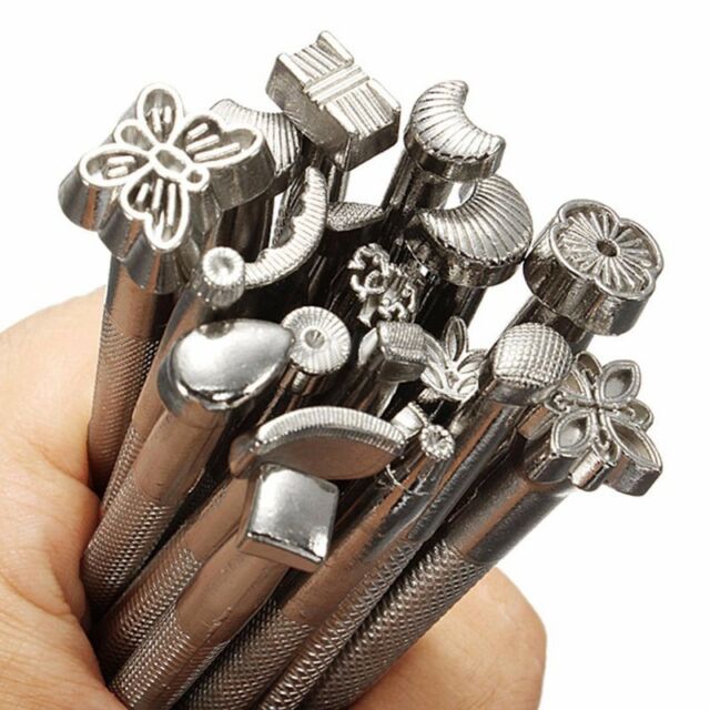 20PCS Leather Tools Working Saddle Making Set Carving Craft Stamps Punch DIY