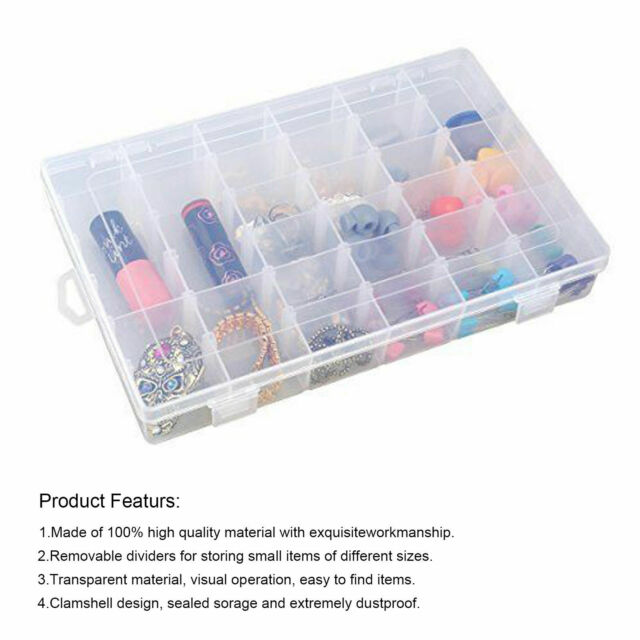 36 Compartments Clear Plastic Storage Box Jewelry Bead Screw Organizer Container