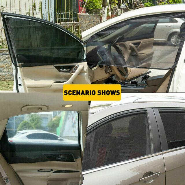 4X Magnetic Car Window Sun Shade Cover Mesh Side Front Rear Shield UV Protection