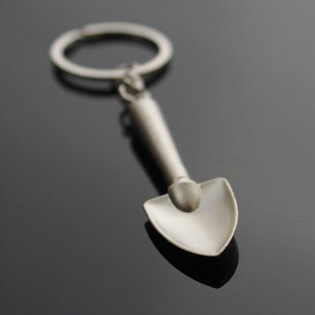 Shovel Gardener Gift Keychain Silver Key Chain Car Pendant Key Ring