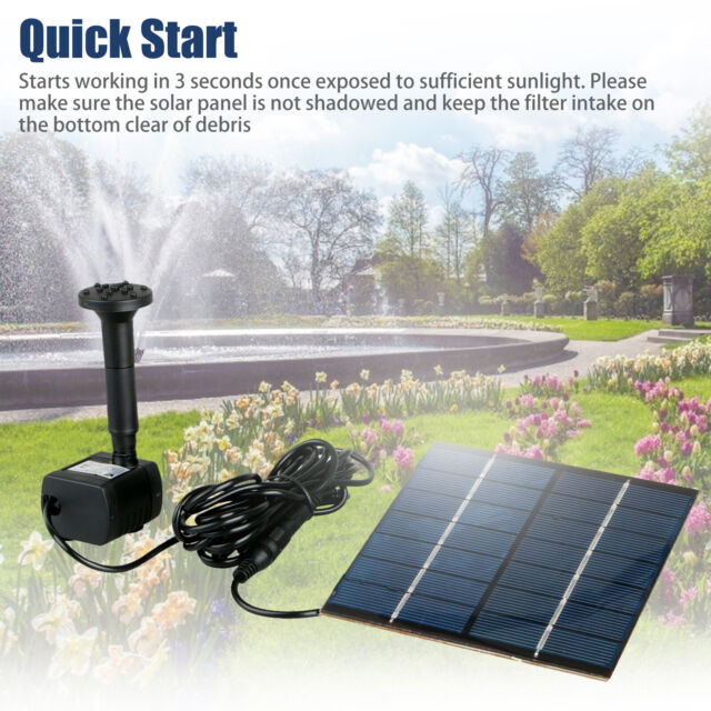 Solar Power Fountain Submersible Floating Water Pump Bird Bath Pond Garden Decor