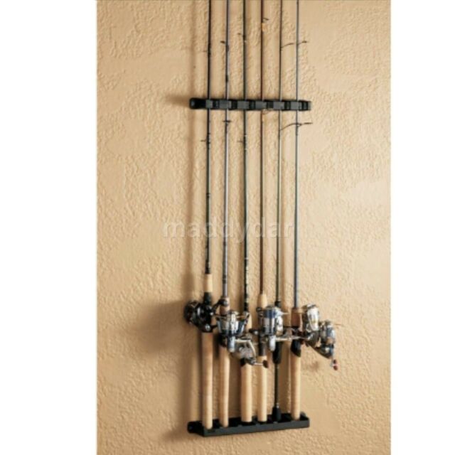 Berkley Fishing Rod Rack Holder 6 Rods Vertical Pole Holder Wall Storage Stand