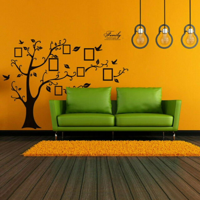 Family Tree Wall Decal Sticker Large Vinyl Photo Picture Frame Removable Black