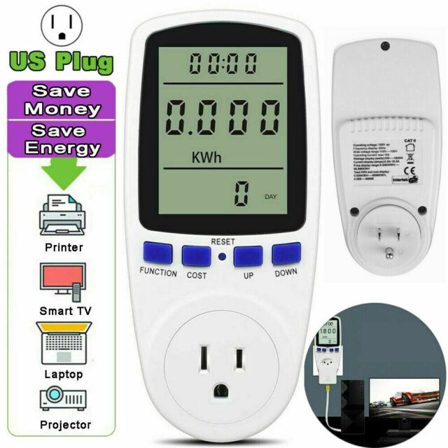 LCD Power Meter Consumption Energy Analyzer  Watt Amps Volt Electricity Monitor