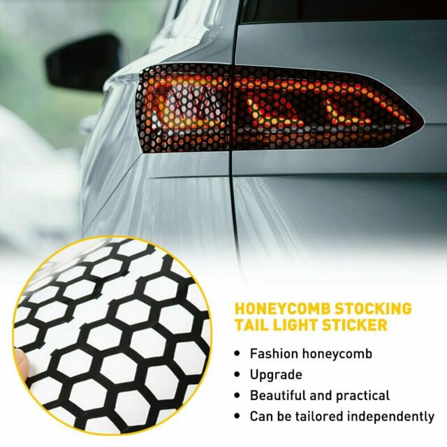 2Pack Car Rear Tail Light Honeycomb Sticker Universal Taillight Lamp Cover Decal