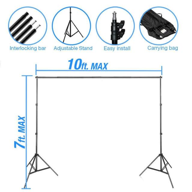 NEW Photo Studio Lighting Photography 2 Backdrop Stand Light Kit Umbrella Set US