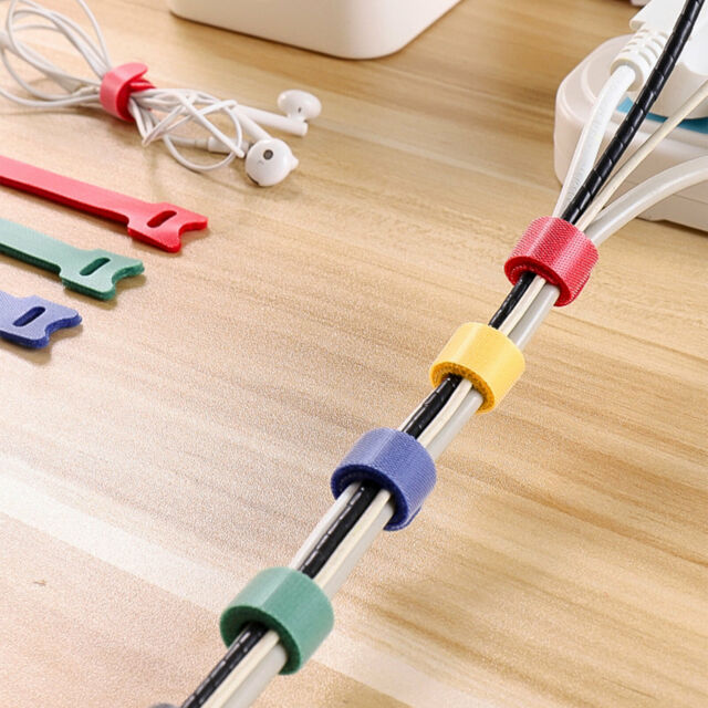 120pcs Reusable Cable Cord Ties Nylon Straps Organizer Wraps 6 Colors 6''x0.47''