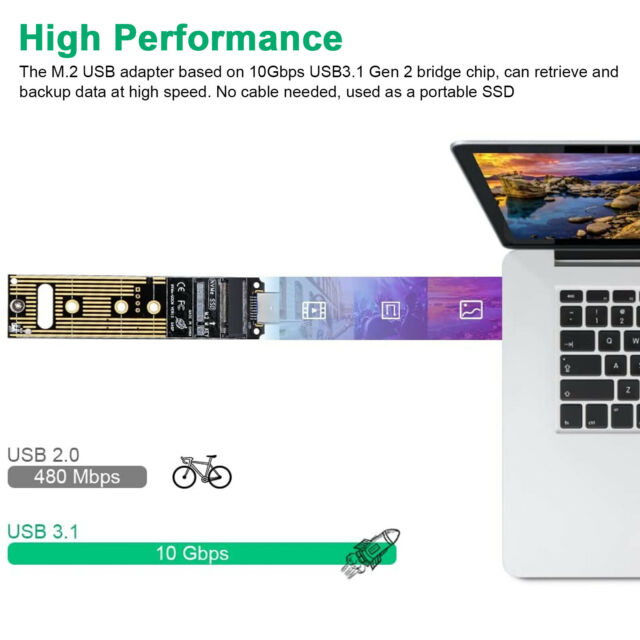 M.2 NVME SSD to USB 3.1 Adapter Hard Drive for PCIe NVMe Based M Key B+M Key SSD