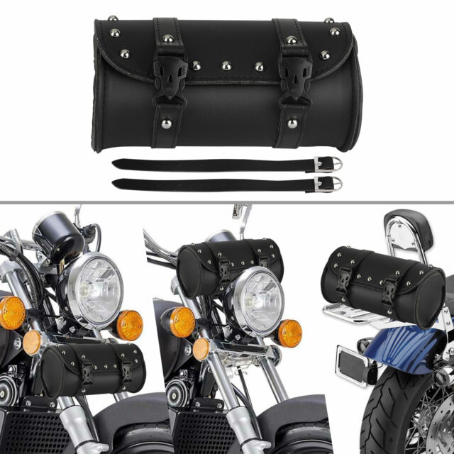 Motorcycle Front Fork Tool Bag SaddleBag Storage Pouch Luggage Handlebar Leather