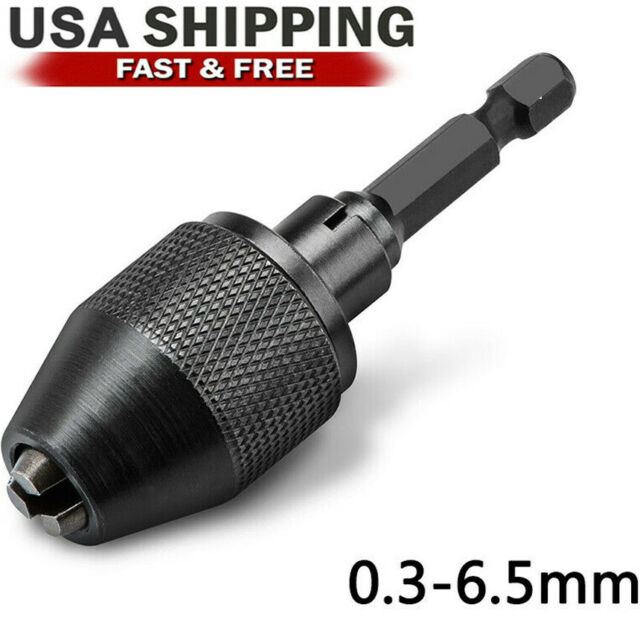 1/4" Keyless Chuck Conversion Hex Shank Adapter Drill Bit Quick Change Driver