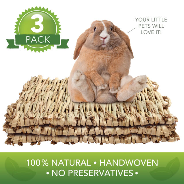 3 Grass Mat Woven Bed Mat for Small Animal Bunny Bedding Nest Chew Toy Bird Play
