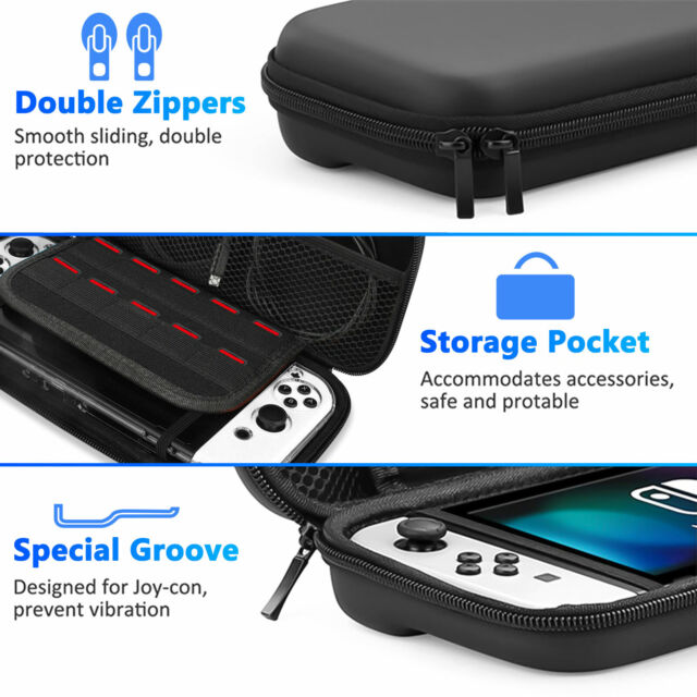 Accessories Case Bag+Shell Cover+Thumb Grips+Protector for Nintendo Switch OLED