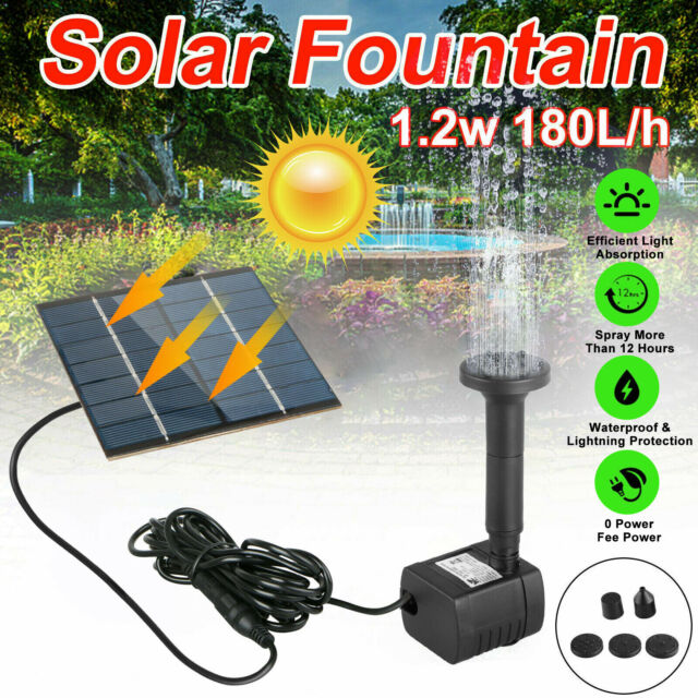 Solar Power Fountain Submersible Floating Water Pump Bird Bath Pond Garden Decor