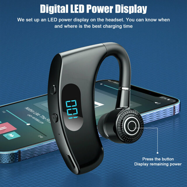 Wireless Bluetooth 5.2 Earpiece Headset Driving Trucker Earbuds Noise Cancelling