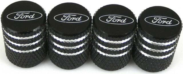 4x Ford Tire Valve Stem Caps For Car, Truck Universal Fitting (Black)