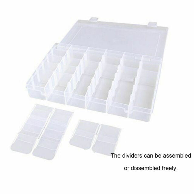 36 Compartments Clear Plastic Storage Box Jewelry Bead Screw Organizer Container