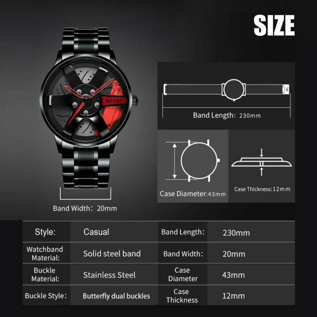 Waterproof Men Watch Relojes De Hombre Stainless Steel Quartz Classic Wristwatch