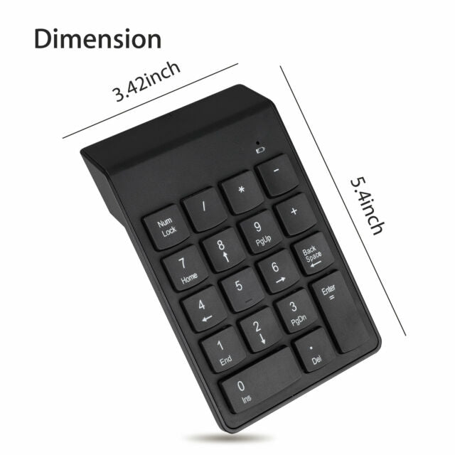 USB Wireless Number Pad Numpad Numeric Keypad Number Keyboard For Laptop Desktop