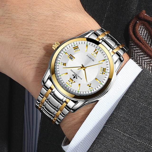 Waterproof Men Watch Stainless Steel Classic Quartz Luminous Business Wristwatch