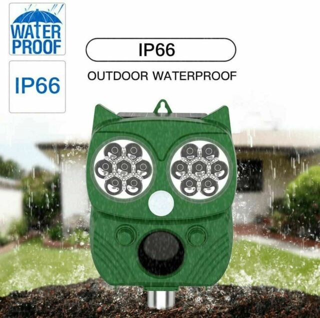 Solar Power Ultrasonic Animal Repeller Pest Repellent Cat Deer Raccoon Garden US