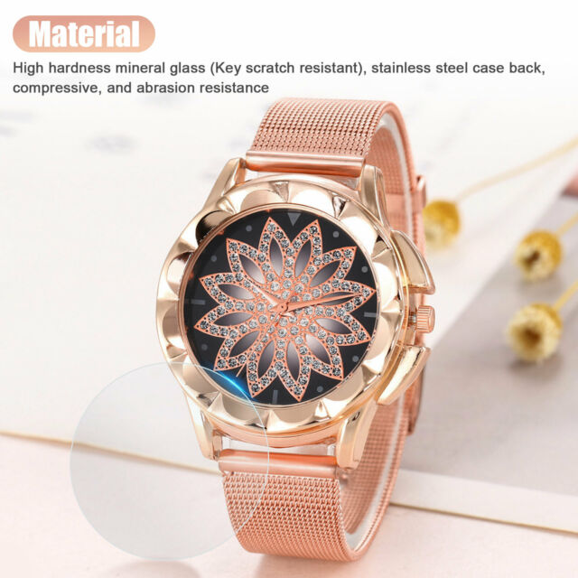 Relojes Retro Rose Gold Women's Watch Quartz Waterproof Watches Stainless Steel