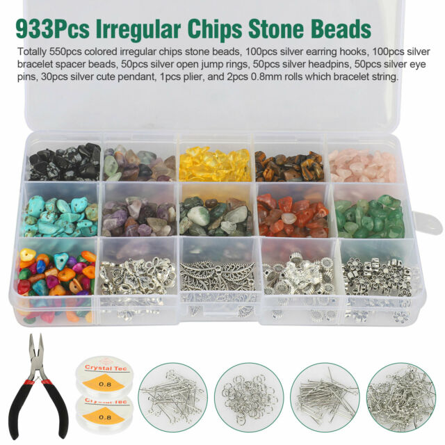 933X DIY Irregular Chips Stone Bead Bracelet Necklace Natural Jewelry Making Kit