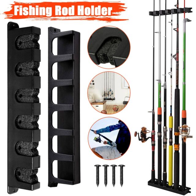 Fishing Rod Rack Vertical Holder Horizontal Wall Mount Boat Pole Stand Storage