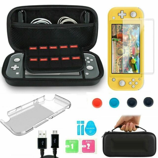 For Nintendo Switch Lite Carrying Case Bag+Shell Cover+Tempered Glass Protector