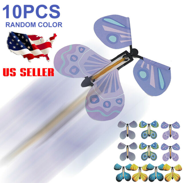 10X Flying Butterfly greeting Card book Magic Toy fly wind up Great Gift USA