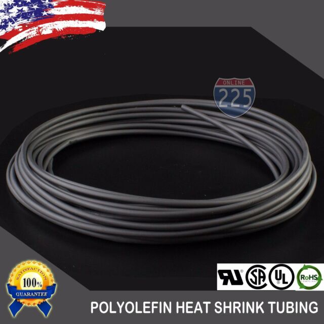 100 FT. 100' Feet BLACK 1/8" 3mm Polyolefin 2:1 Heat Shrink Tubing Tube Cable UL