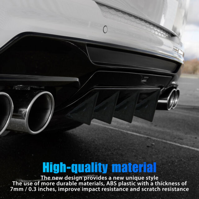 4x Universal Car Rear Lower Bumper Diffuser Shark Fins Spoiler Lip Wing Splitter