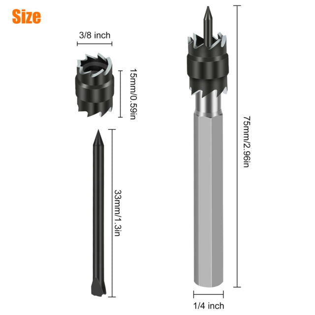 14x 3/8" Spot Weld Double Sided Cutter Remover HSS Drill Bit Welder Cut Tool Kit